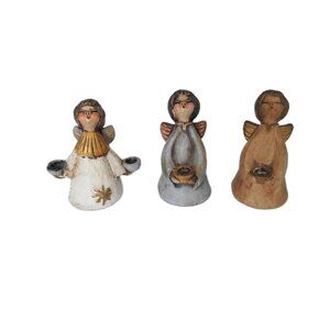 Vintage Thun Bolzano Small Angels Candle Holders Italy Pottery
